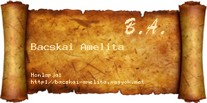 Bacskai Amelita névjegykártya